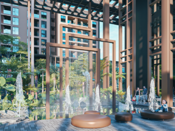 tiện ích đài phun nước tại LOng Biên Central