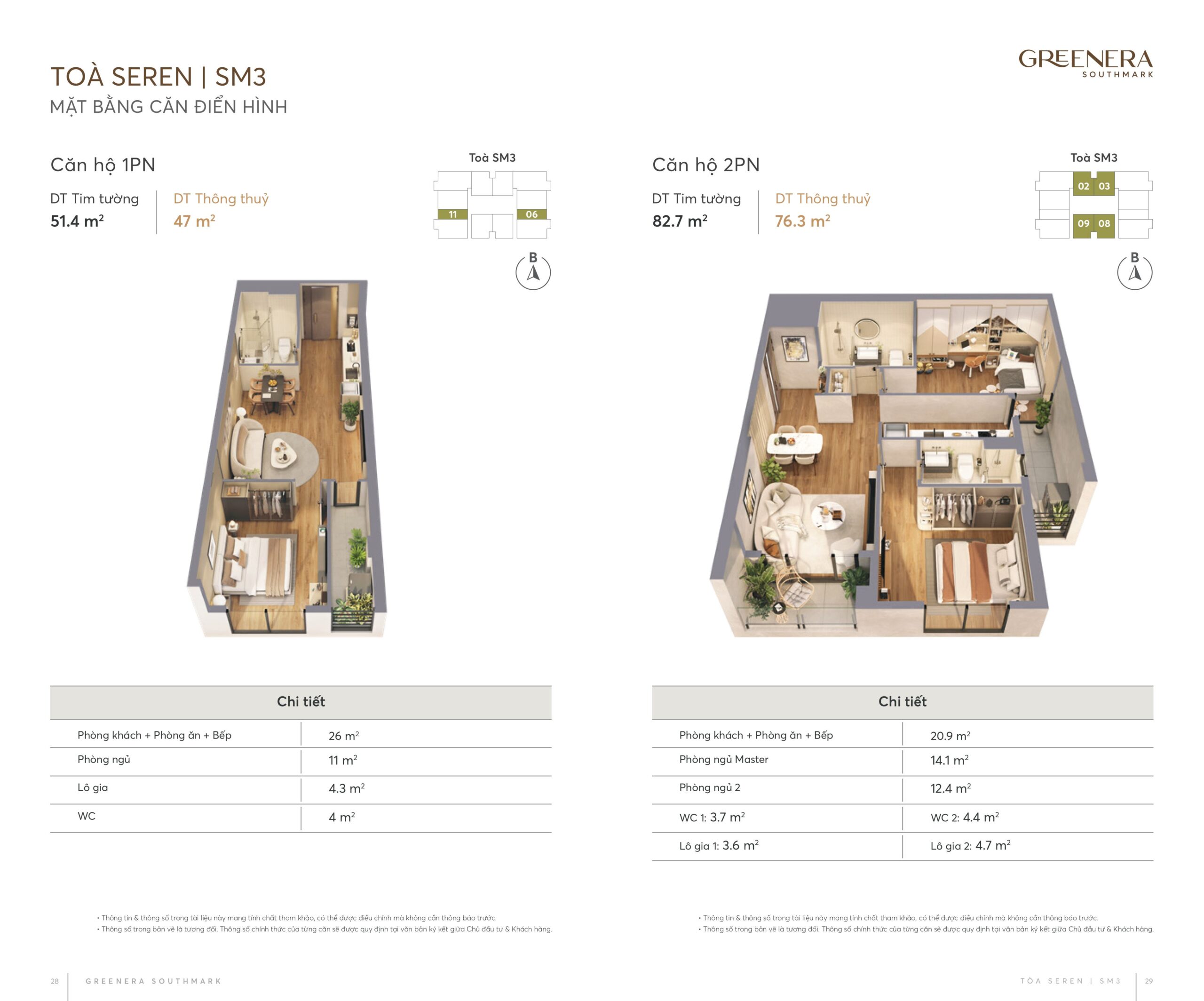 thiết kế căn 1PN dự án greennera southmarrk