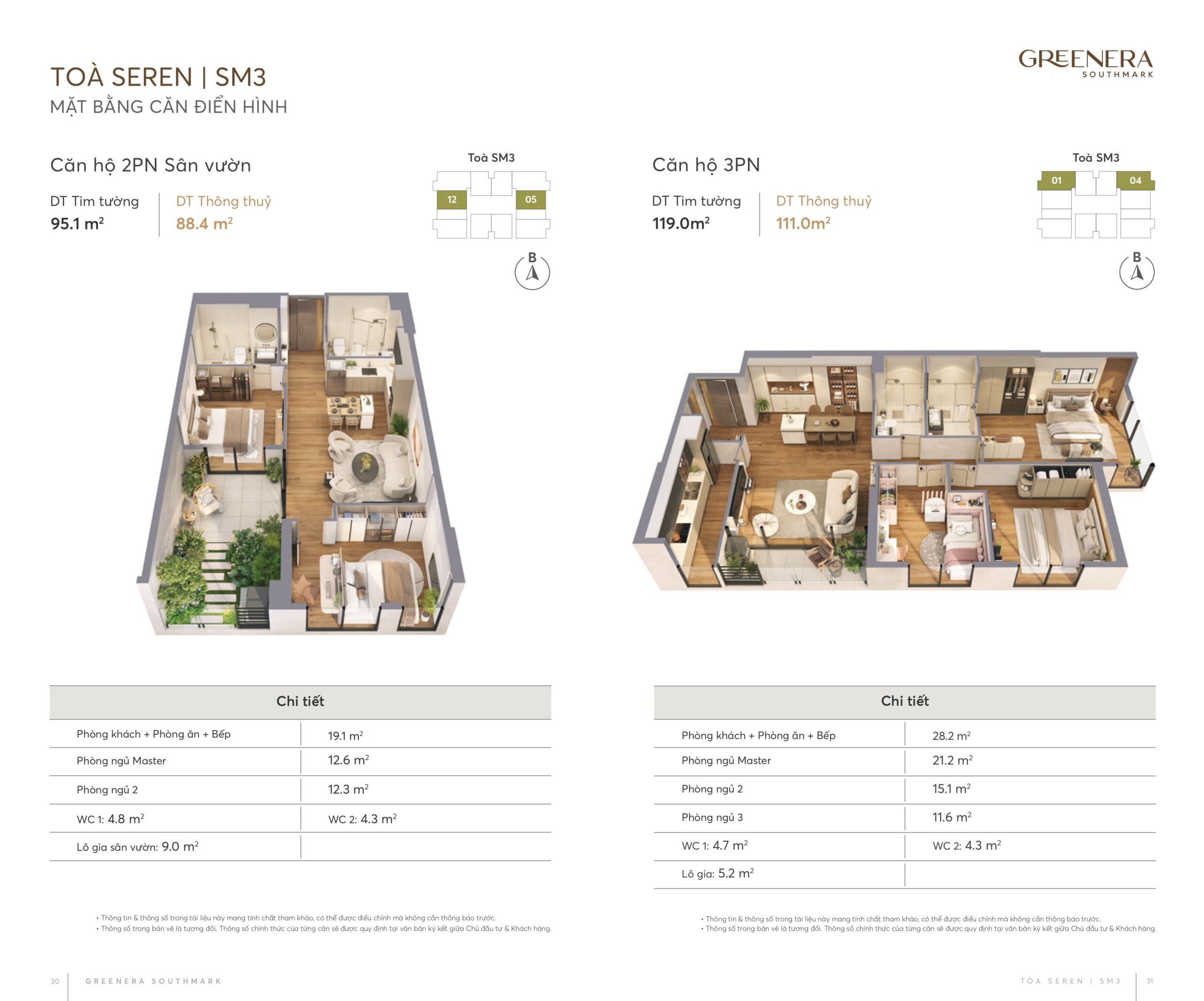 thiết kế căn 2PN sân vườn dự án greennera southmarrk